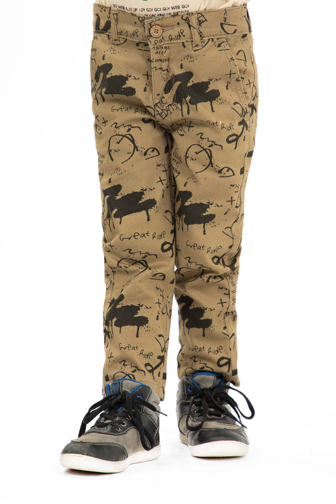 Printed Twill Pants Khaki