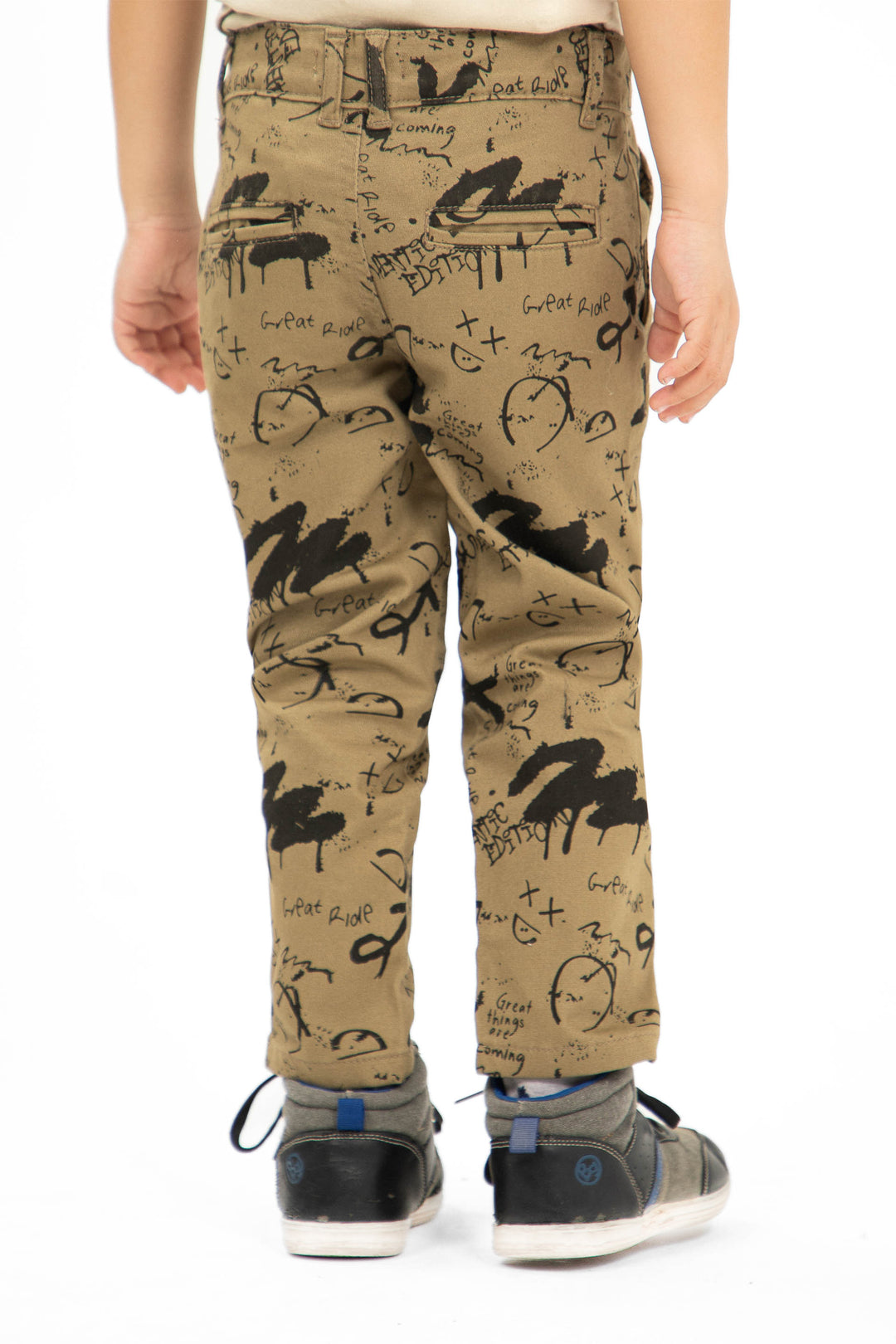 Printed Twill Pants Khaki