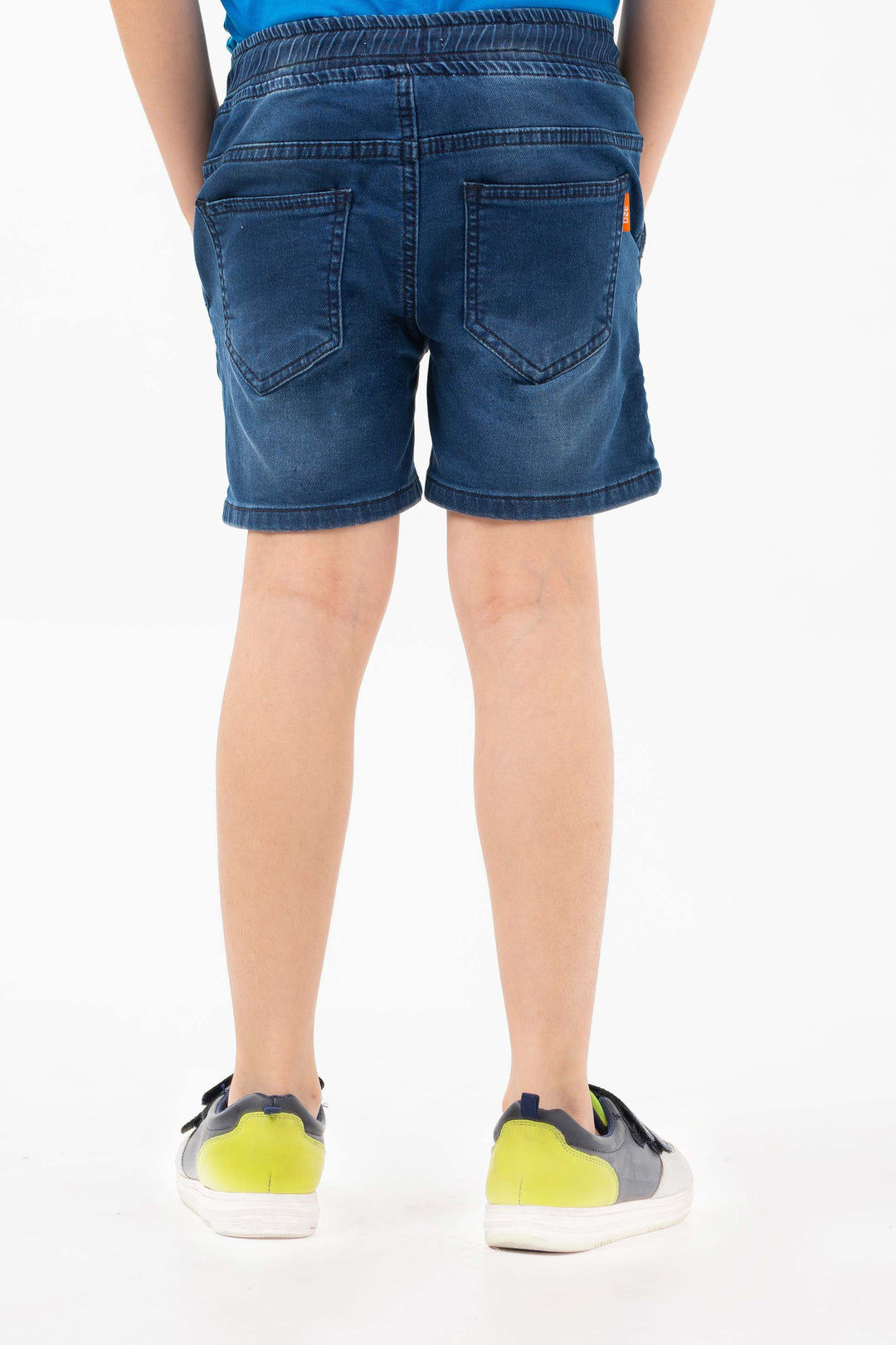 Pull-Up Denim Shorts Indigo