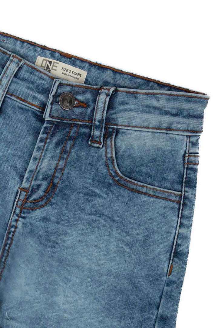 Rugged Denim Shorts Blue