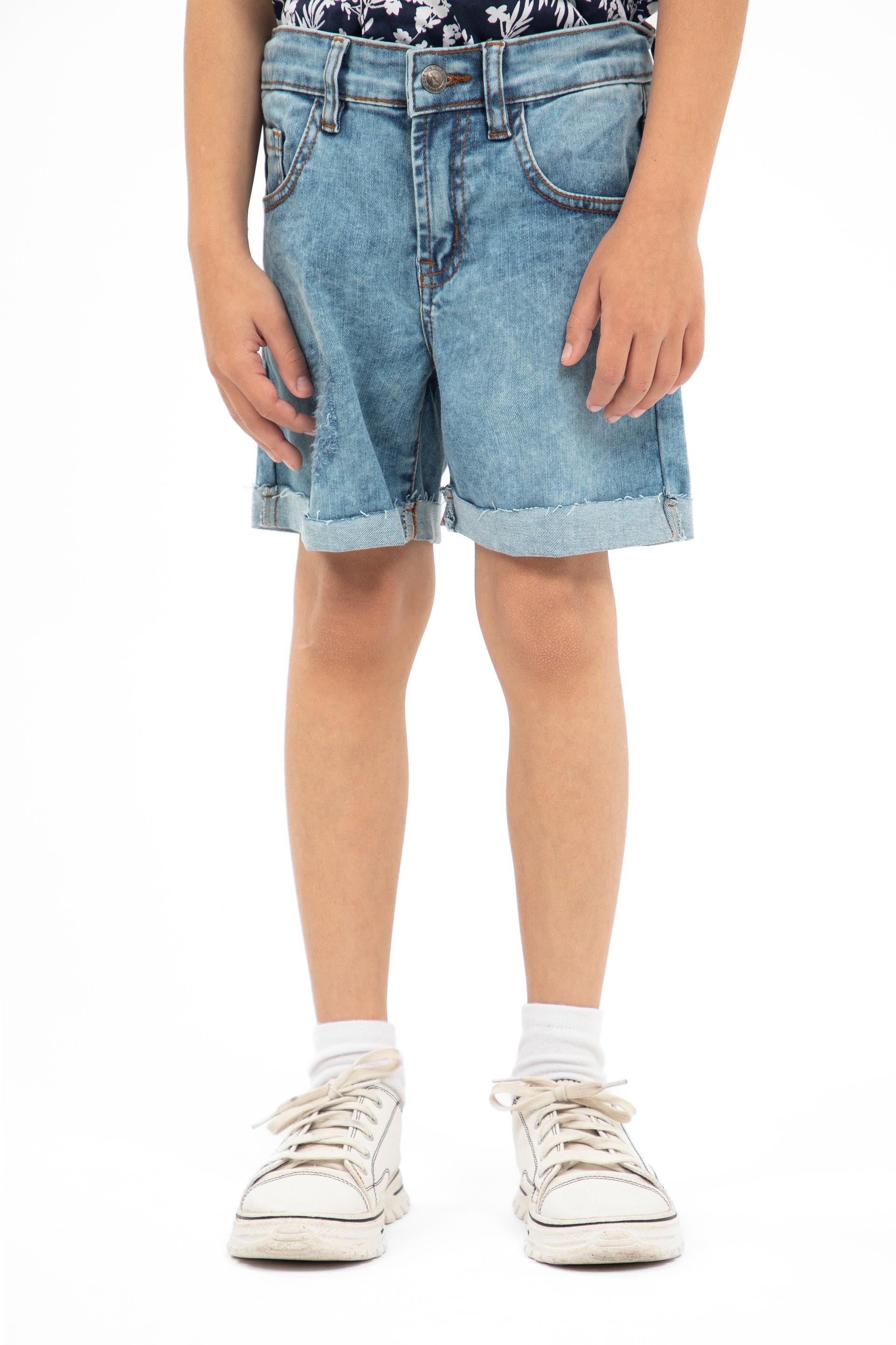 Rugged Denim Shorts Blue