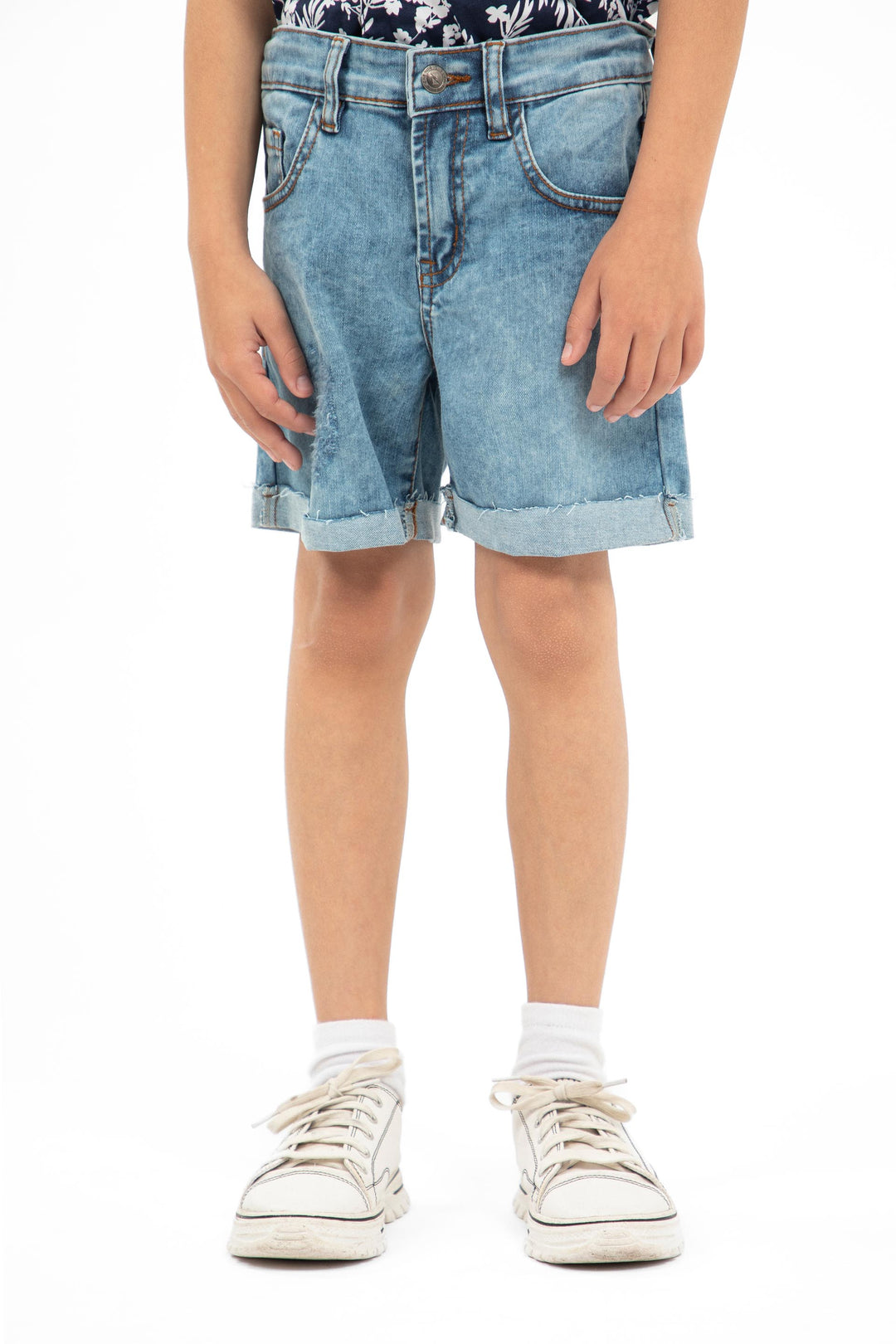 Rugged Denim Shorts Blue