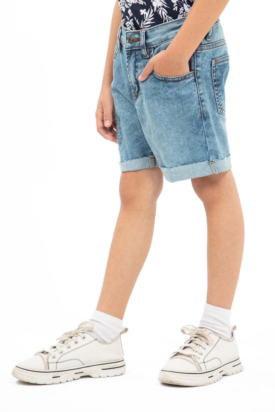 Rugged Denim Shorts Blue