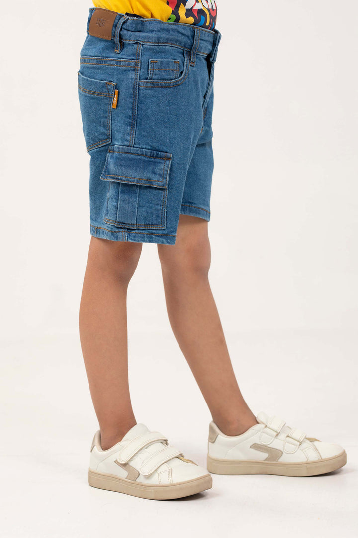 Embroidered Denim Shorts