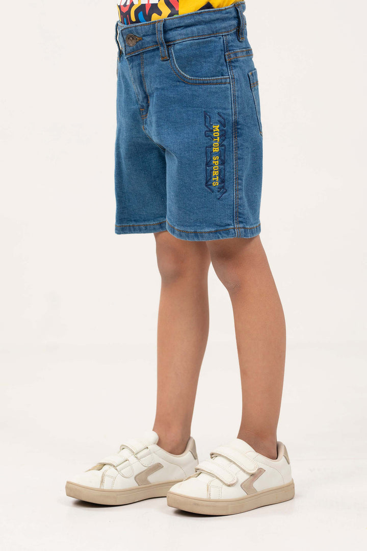 Embroidered Denim Shorts