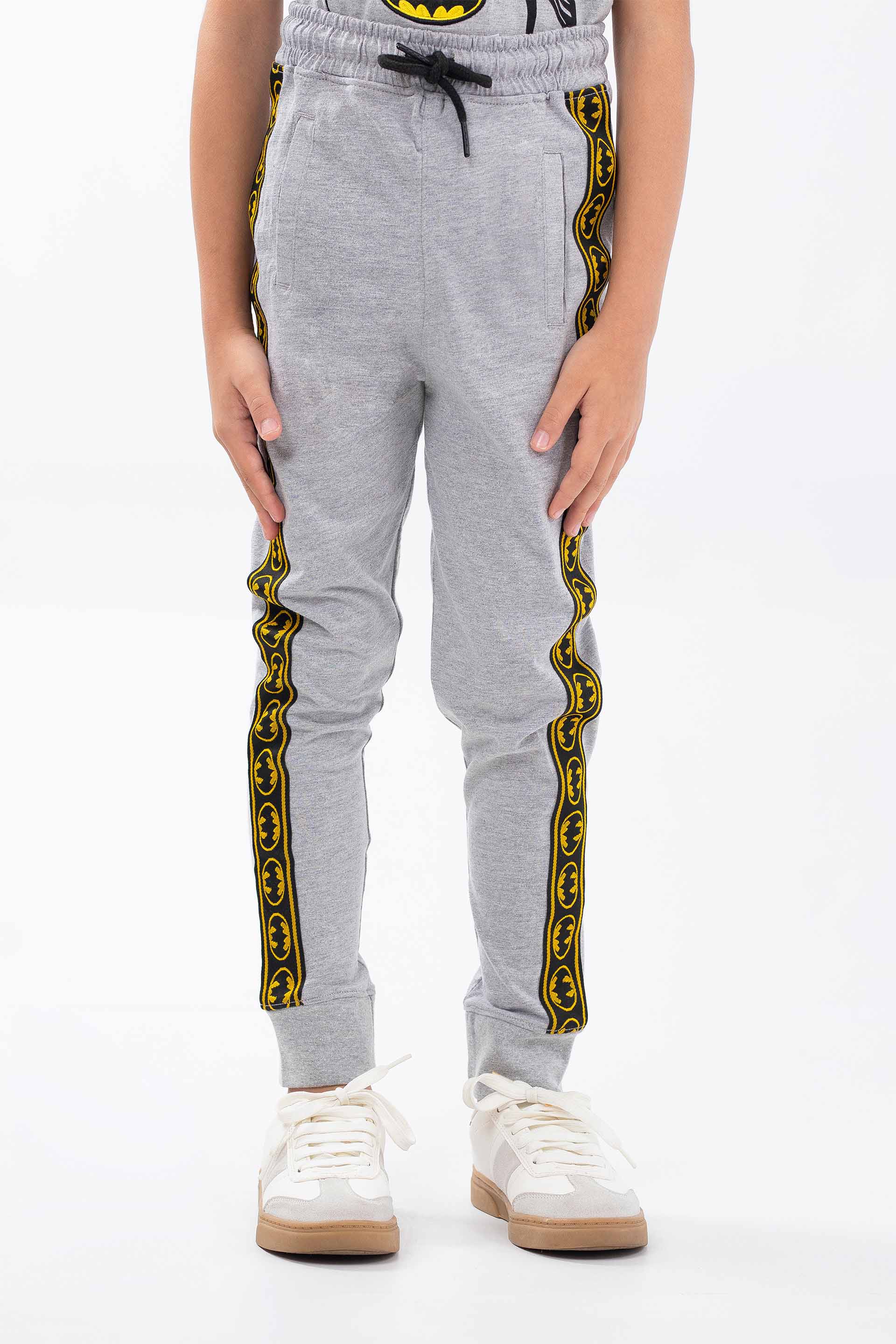 Batman Track Pants Bewakoof Official DC Men's Black Batman Graphic