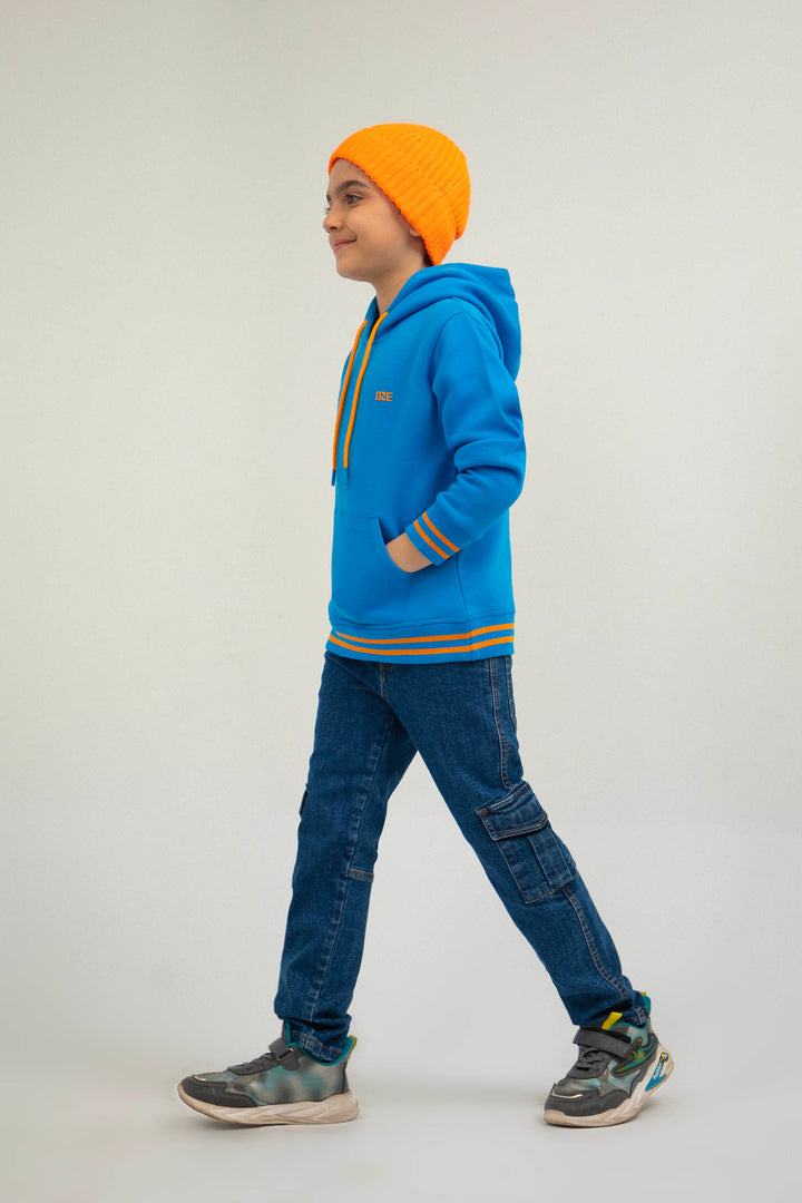 Tipped Hoodie Blue