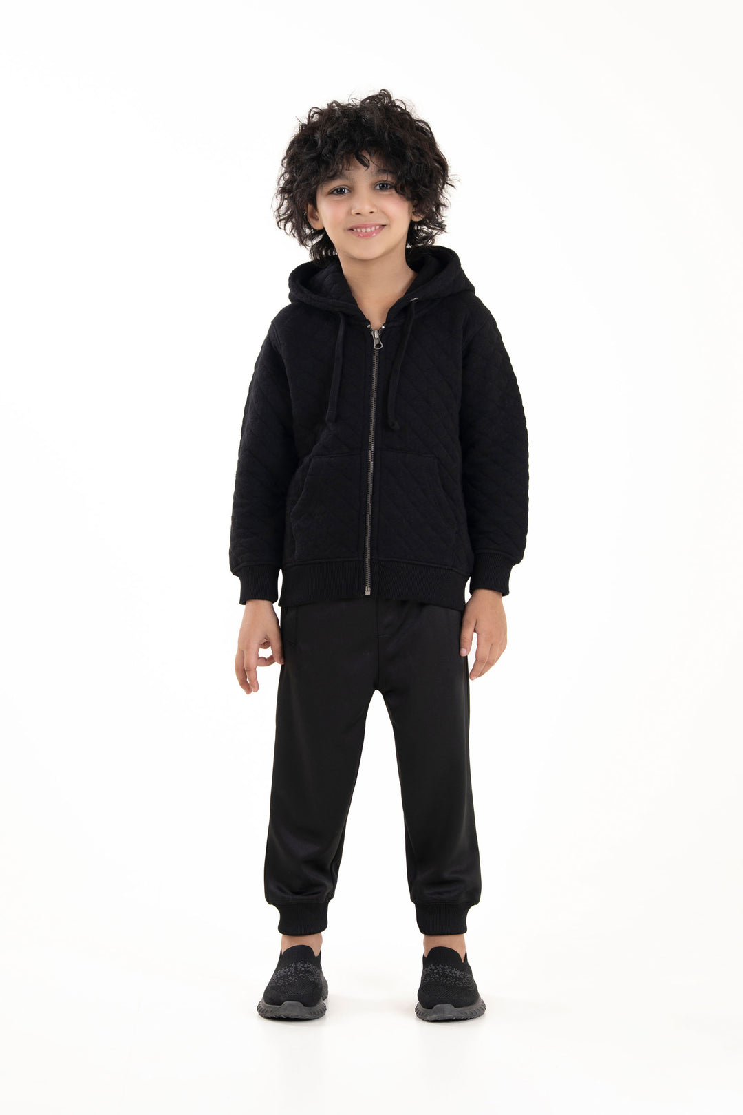 Quilted Zipper Hoodie