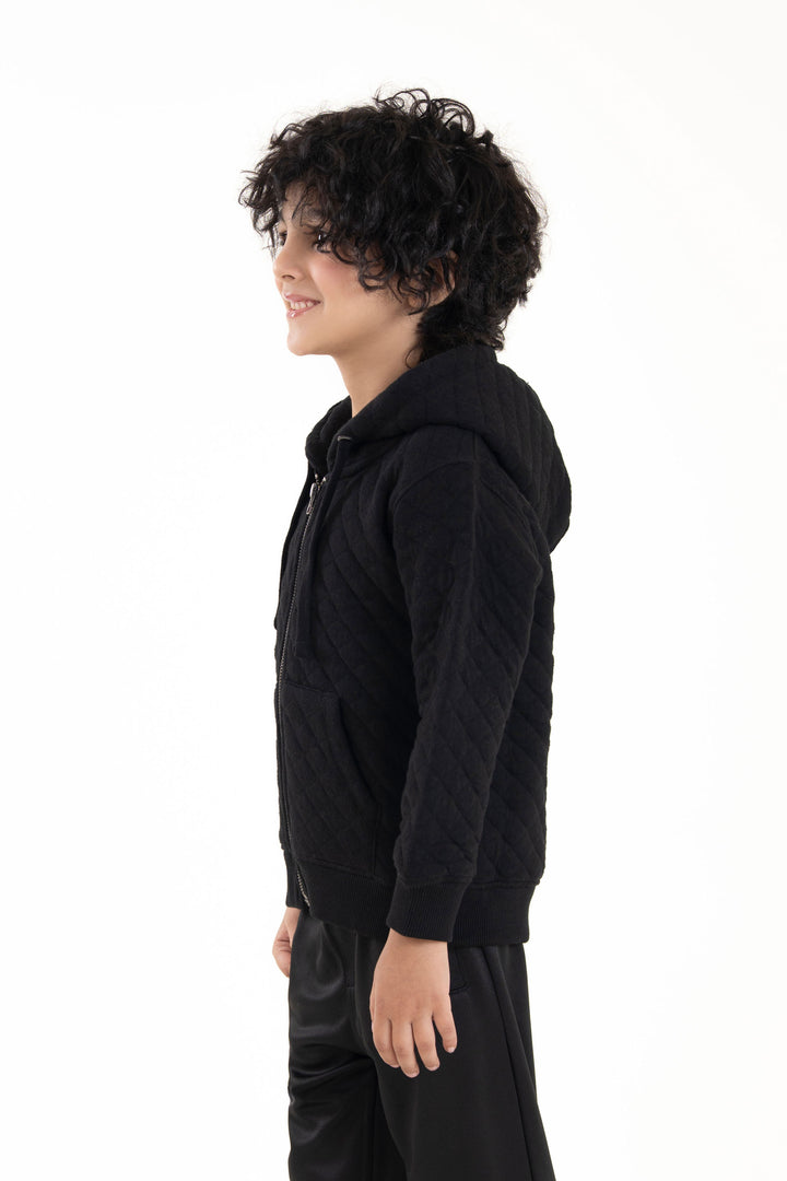 Quilted Zipper Hoodie