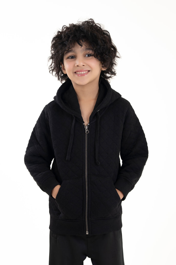 Quilted Zipper Hoodie