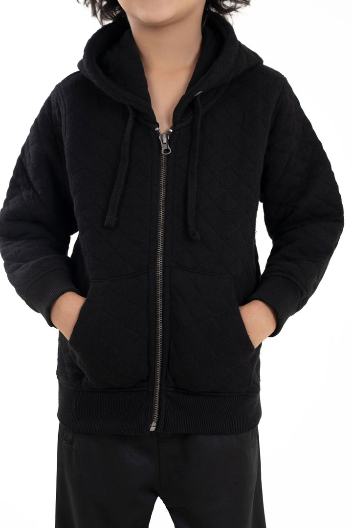 Quilted Zipper Hoodie