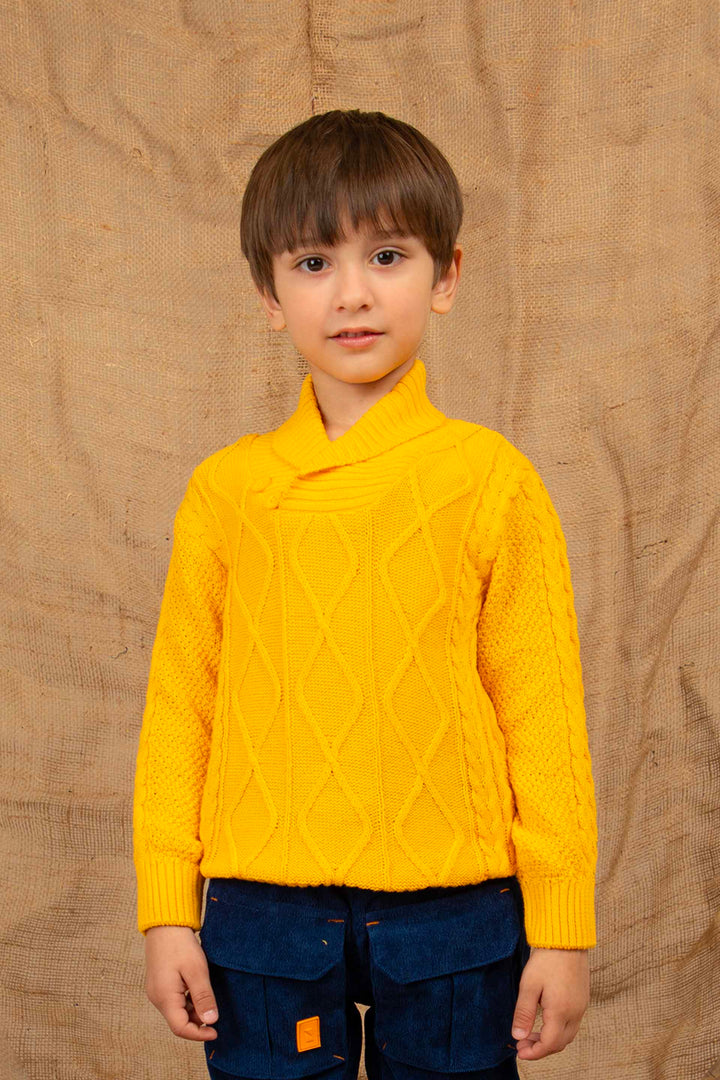 Shawl Collar Sweater Mustard