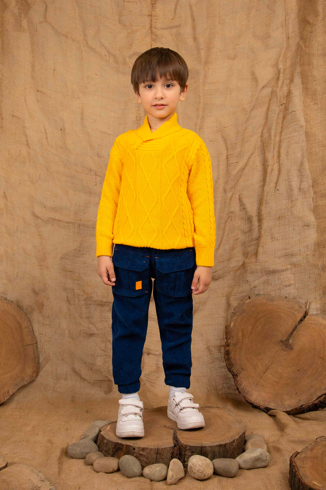 Shawl Collar Sweater Mustard