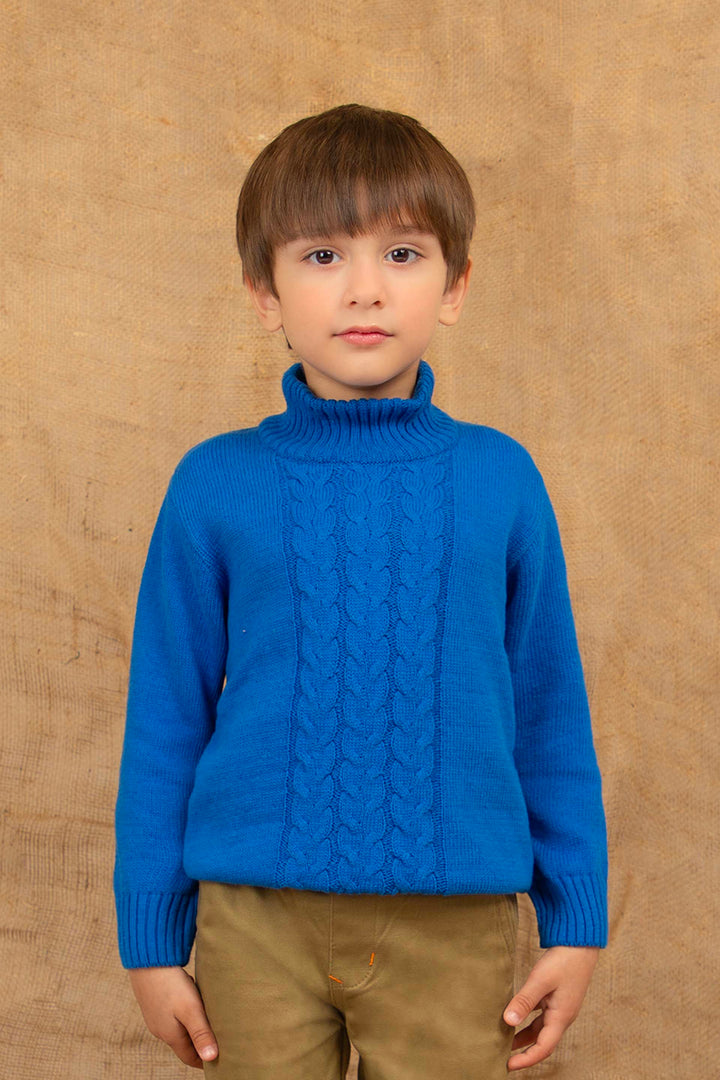 High Neck Sweater Blue