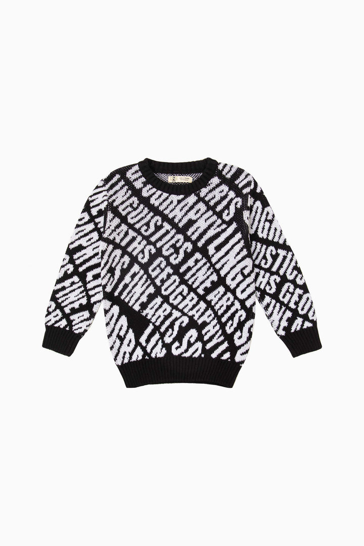 Jacquard Text Sweater