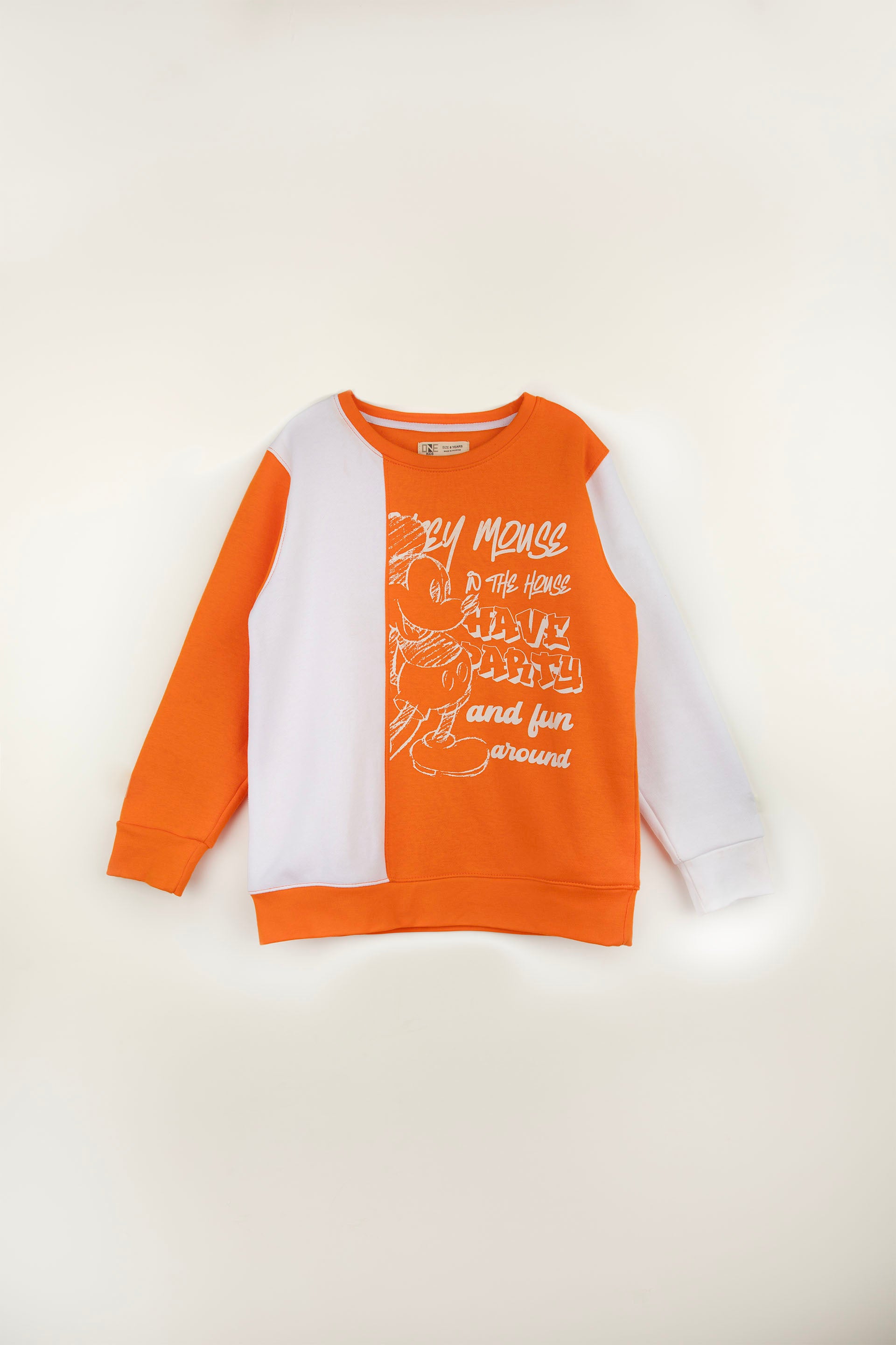 Mickey Sweatshirt Orange/White
