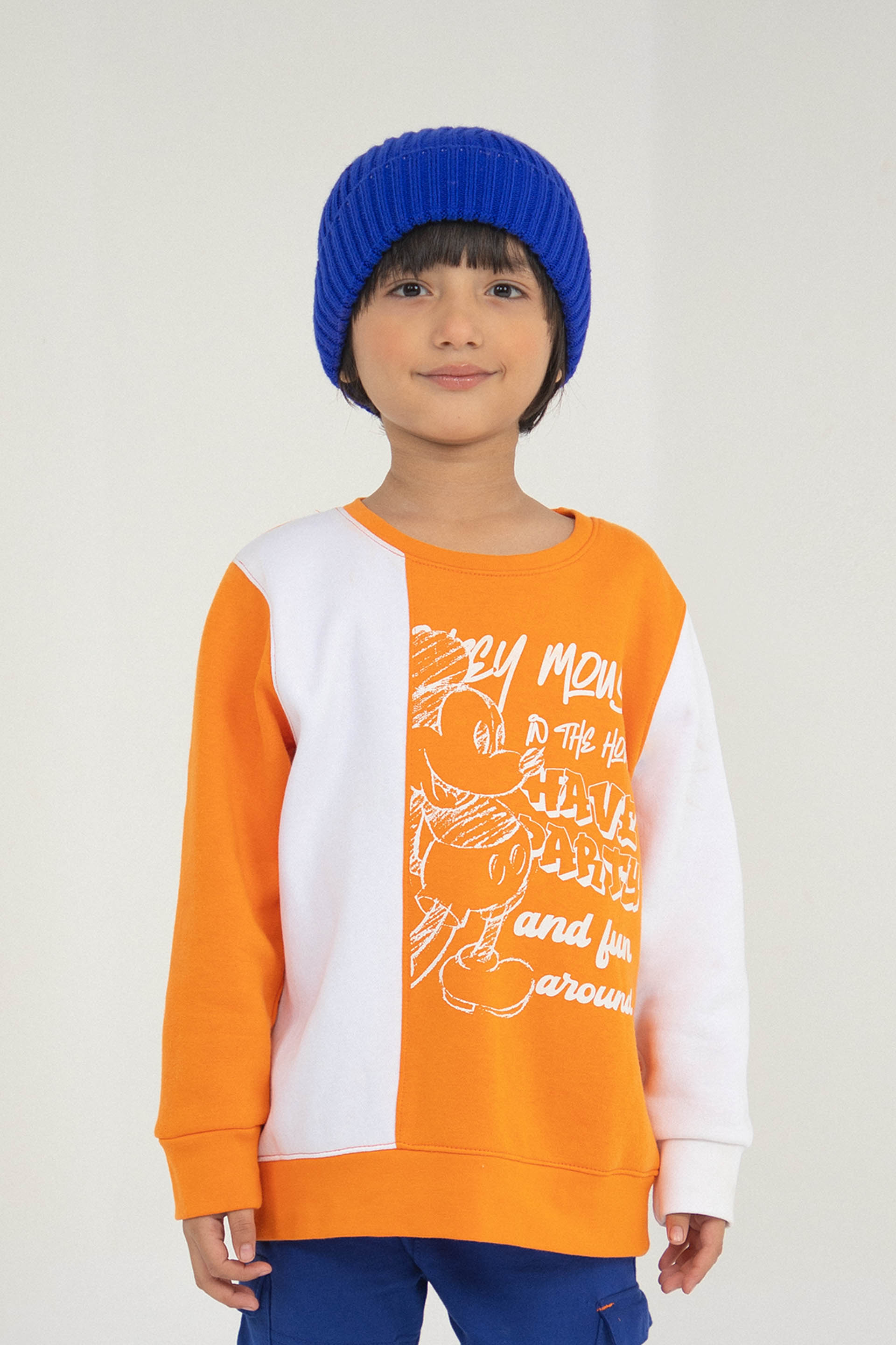 Mickey Sweatshirt Orange/White