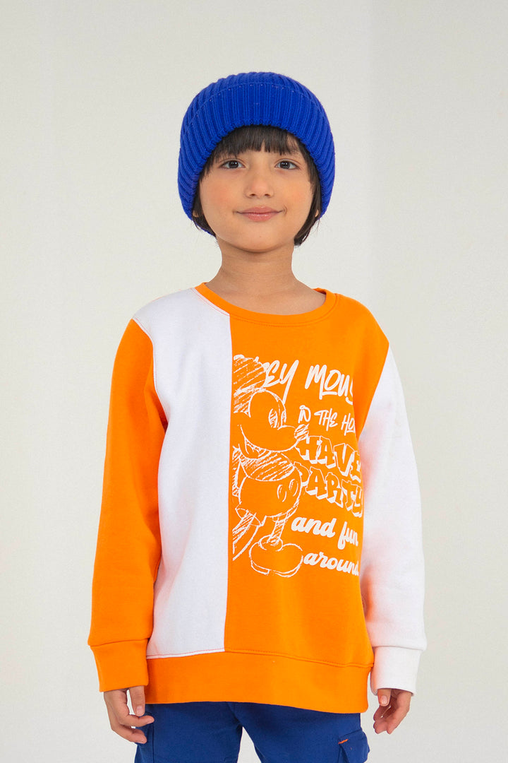 Mickey Sweatshirt Orange/White