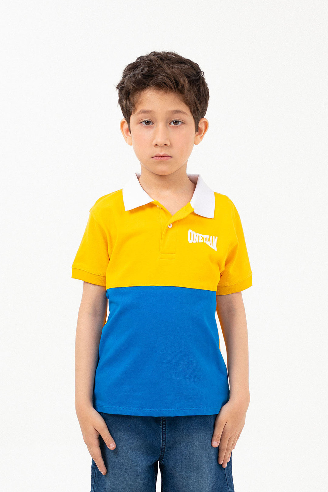 Contrasting Polo Blue/Yellow