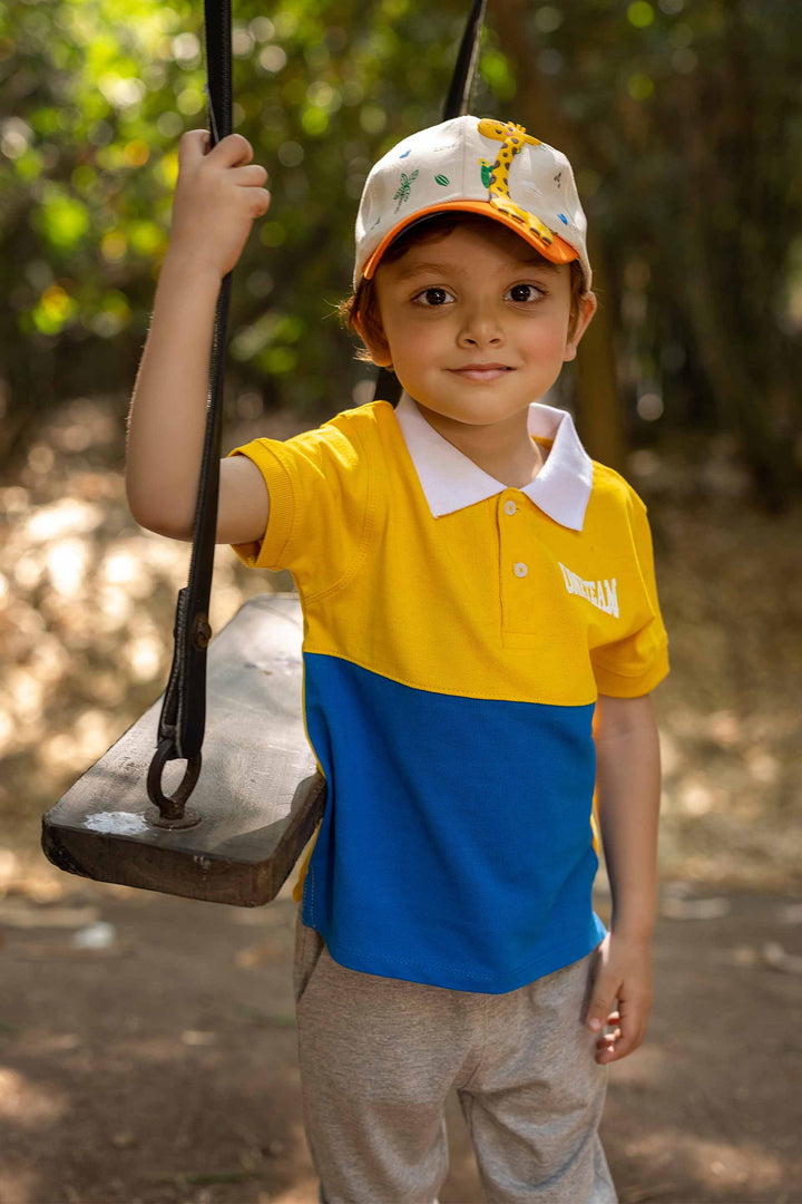 Contrasting Polo Blue/Yellow