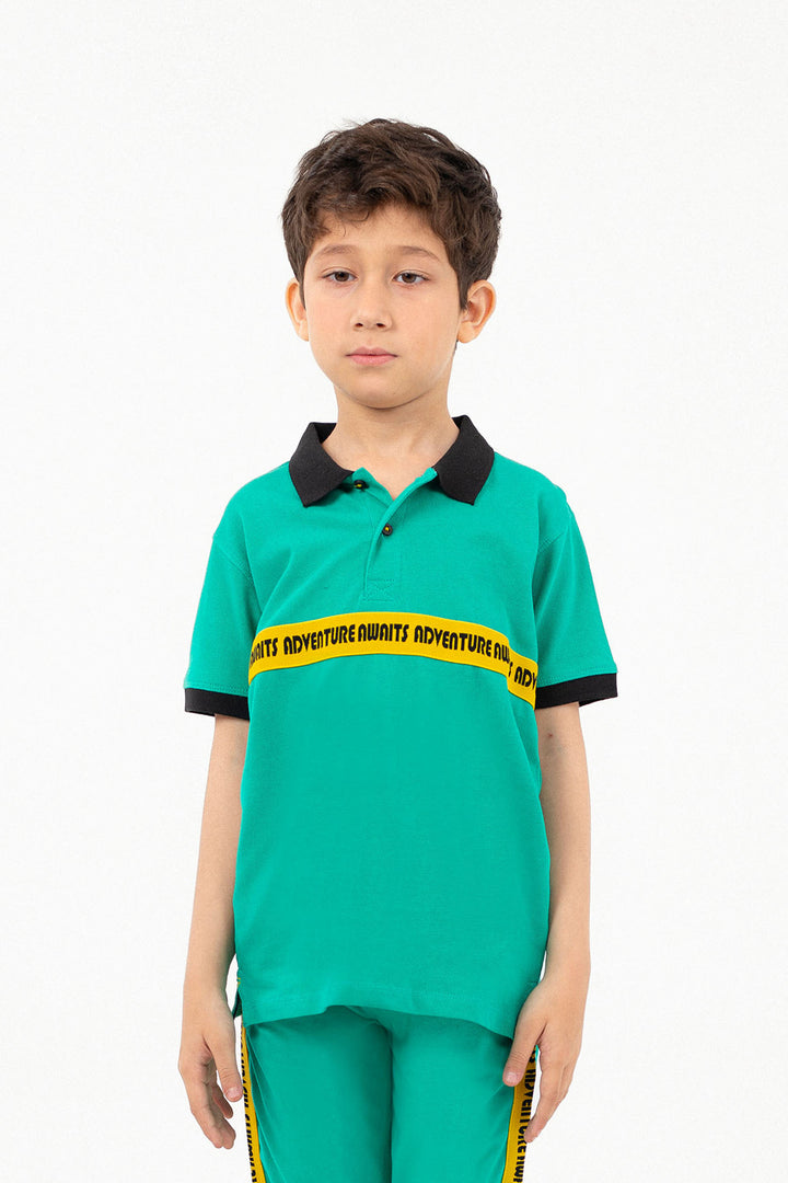 Graphic Polo Green