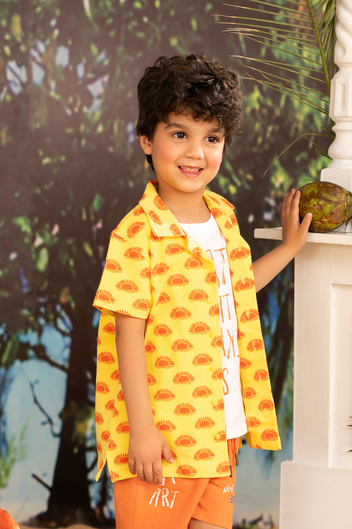 Printed Button Down Polo