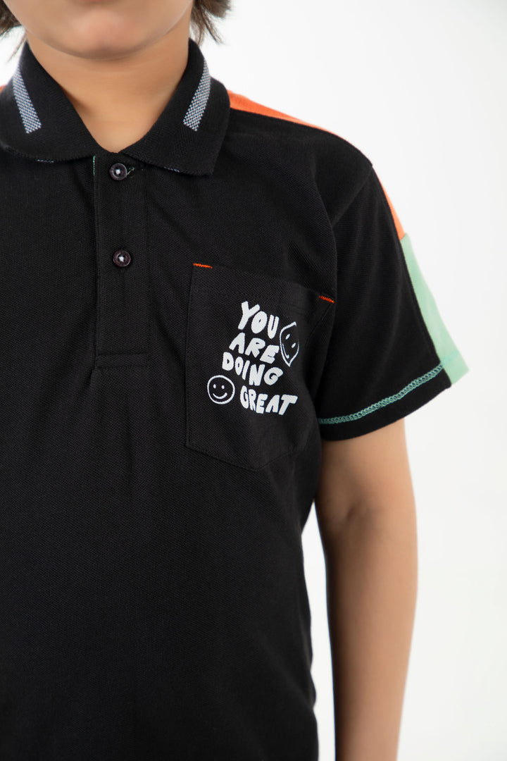 Contrasting Pocket Polo