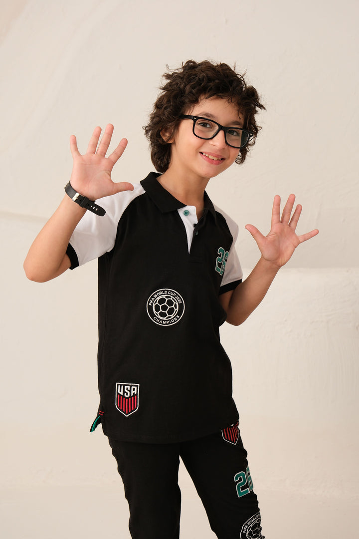 Graphic Raglan Polo