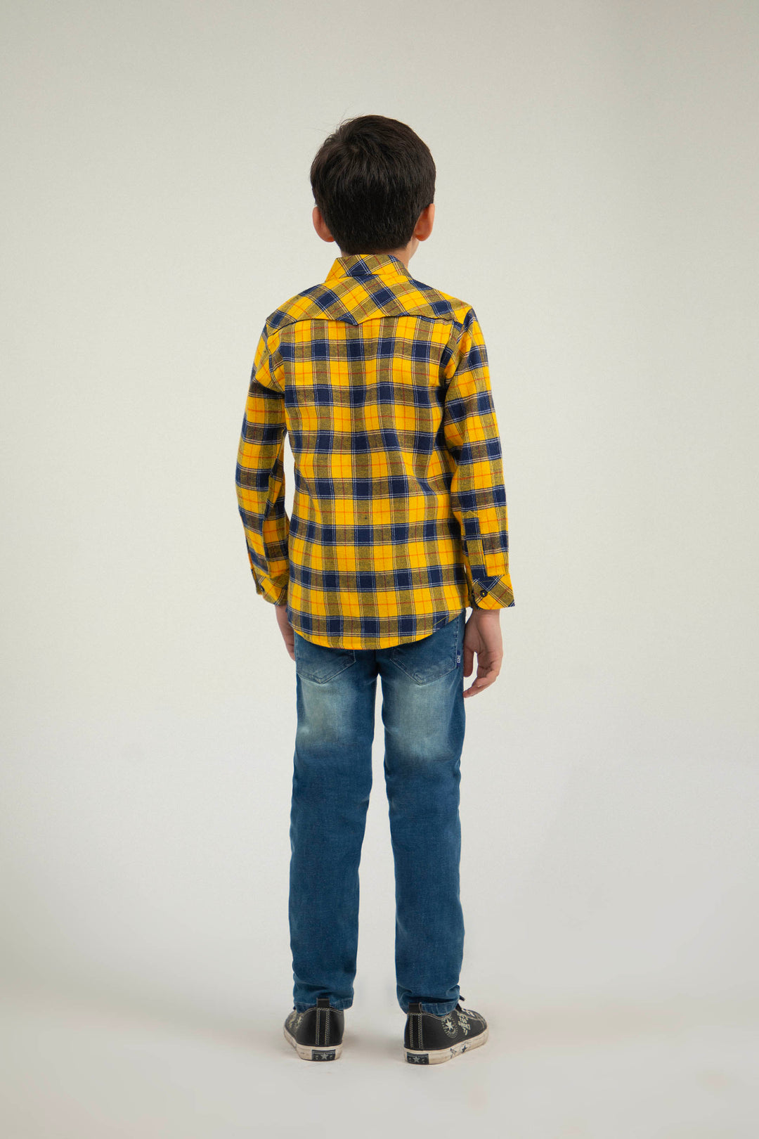 Flannel Shirt Navy/Yellow