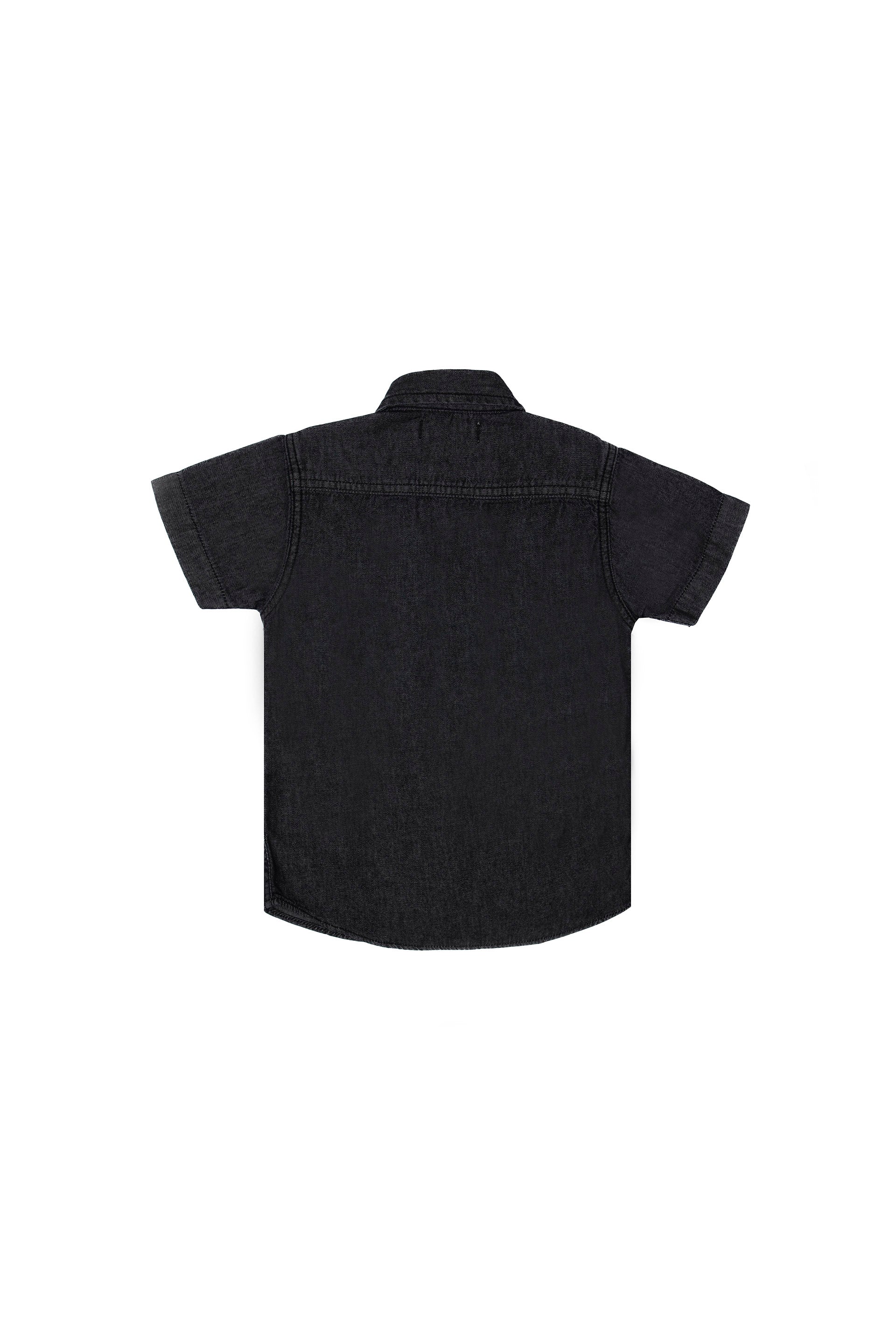 Printed Denim Shirt Black