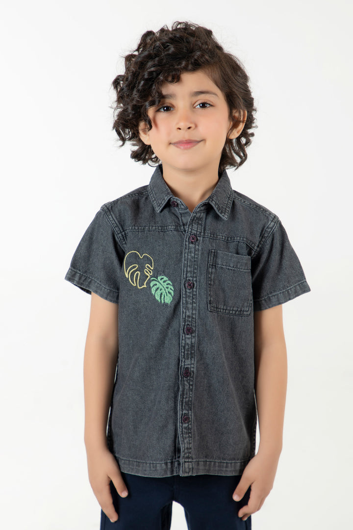 Embroidered Denim Shirt