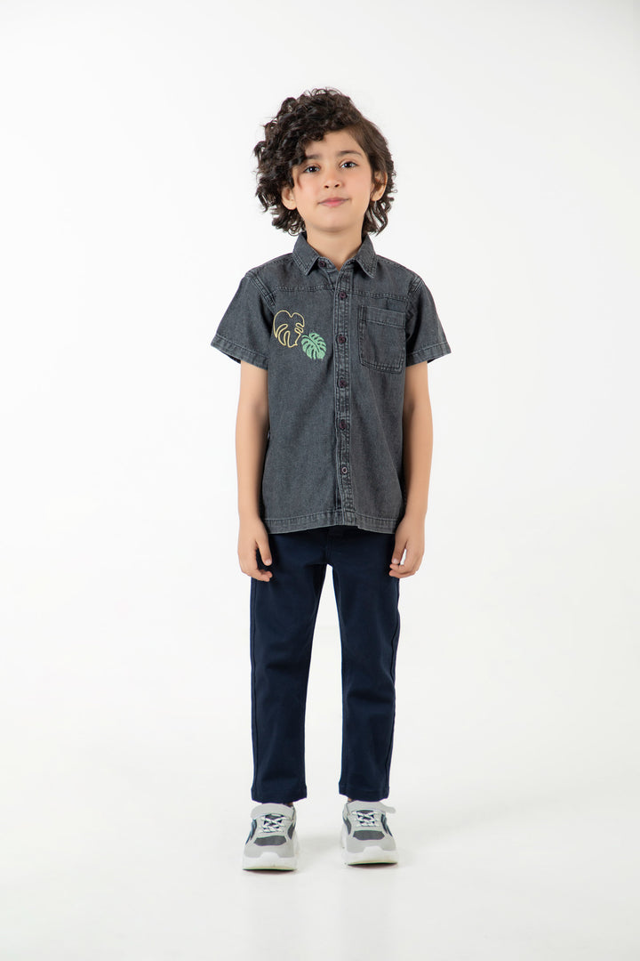 Embroidered Denim Shirt