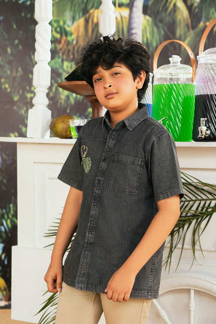 Embroidered Denim Shirt