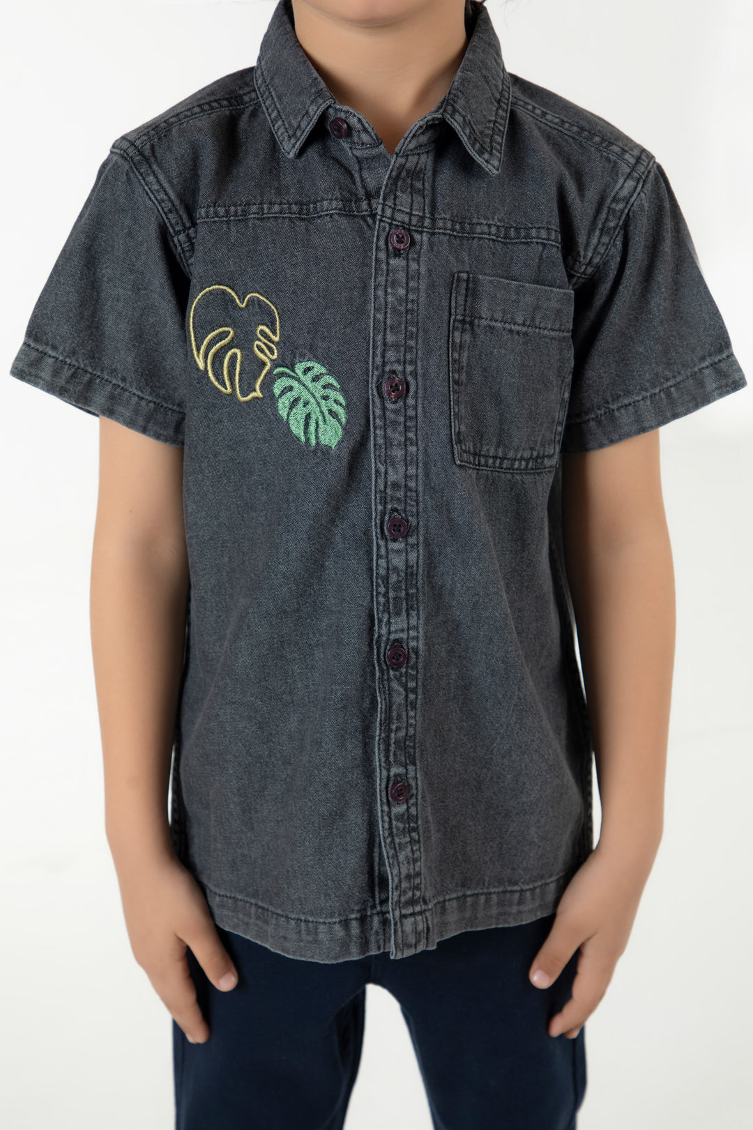 Embroidered Denim Shirt