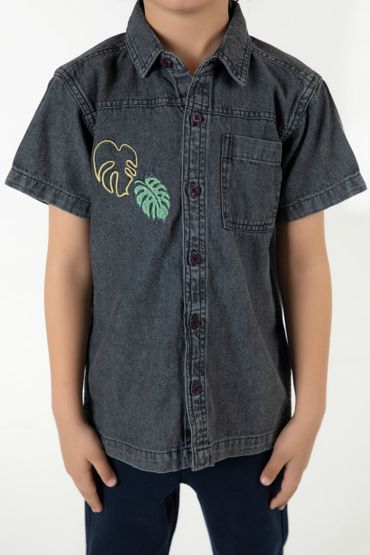 Embroidered Denim Shirt