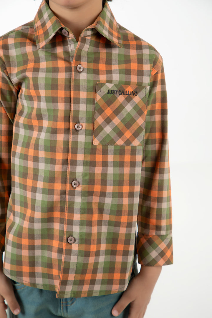 Embroidered Check Shirt