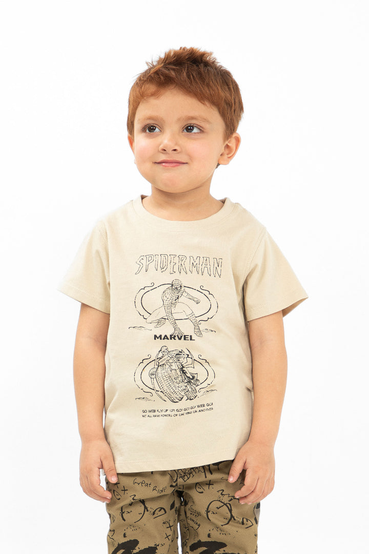 Spiderman Tee Beige