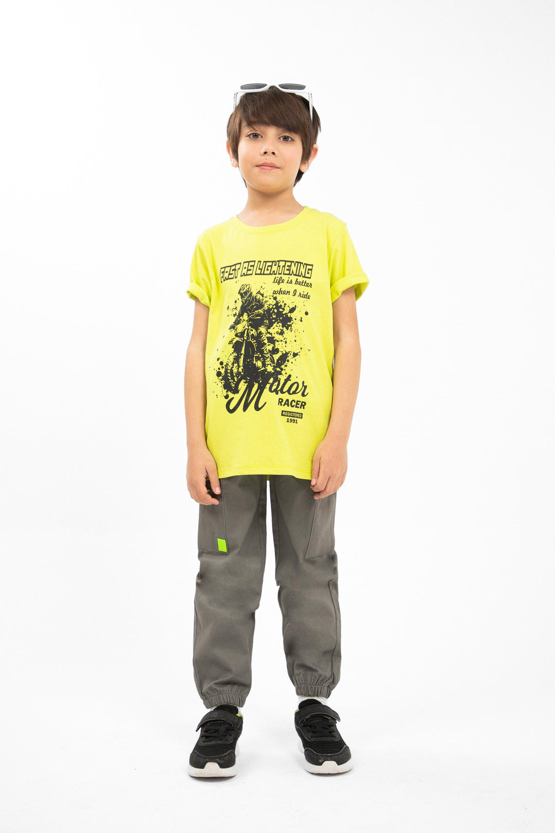 Biker Tee Lime Green