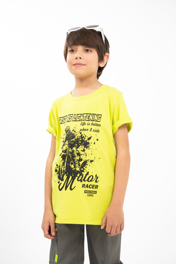 Biker Tee Lime Green