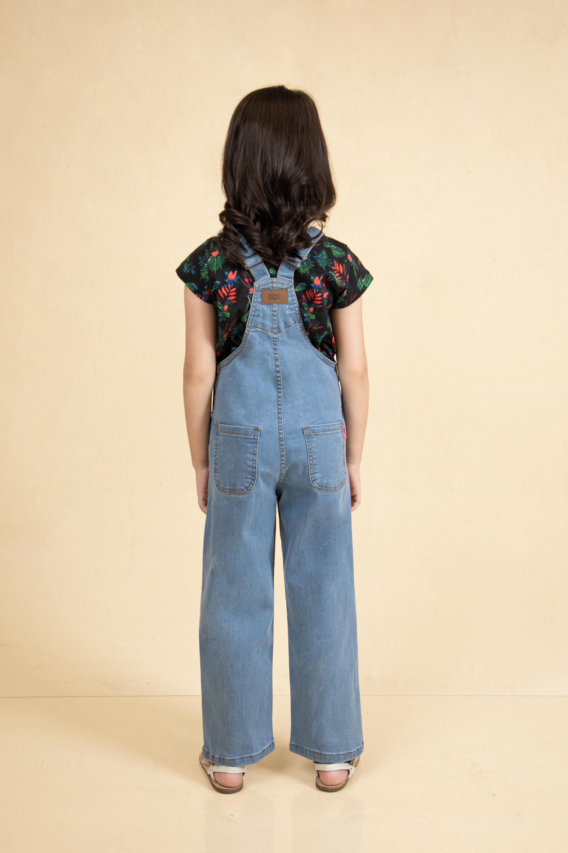 Badge Dungarees Blue