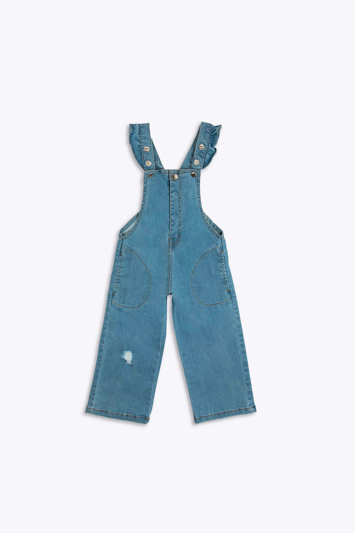 Ruffled Dungarees Blue