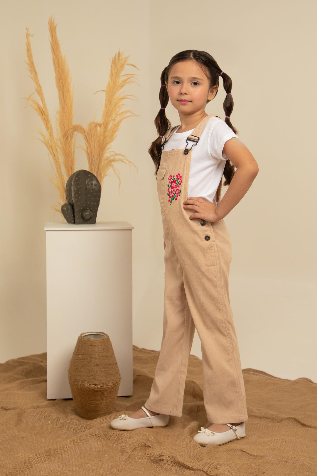 Corduroy Dungarees Beige