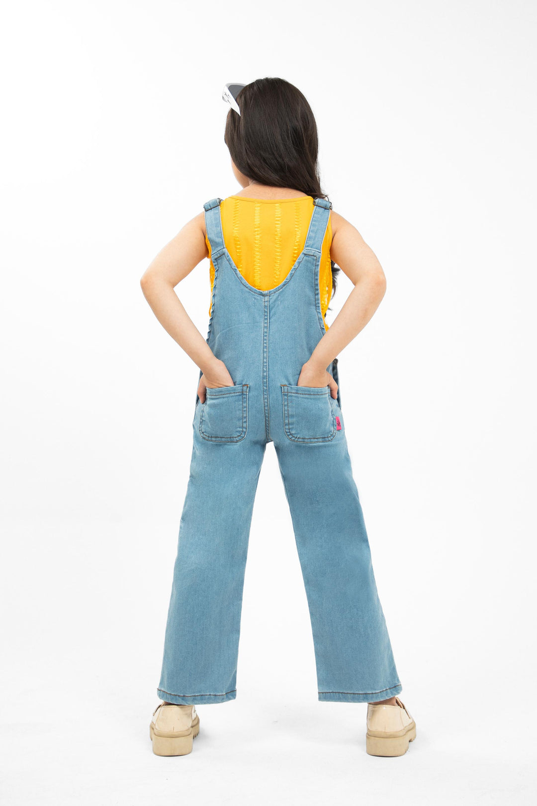 Wide Leg Dungarees Blue