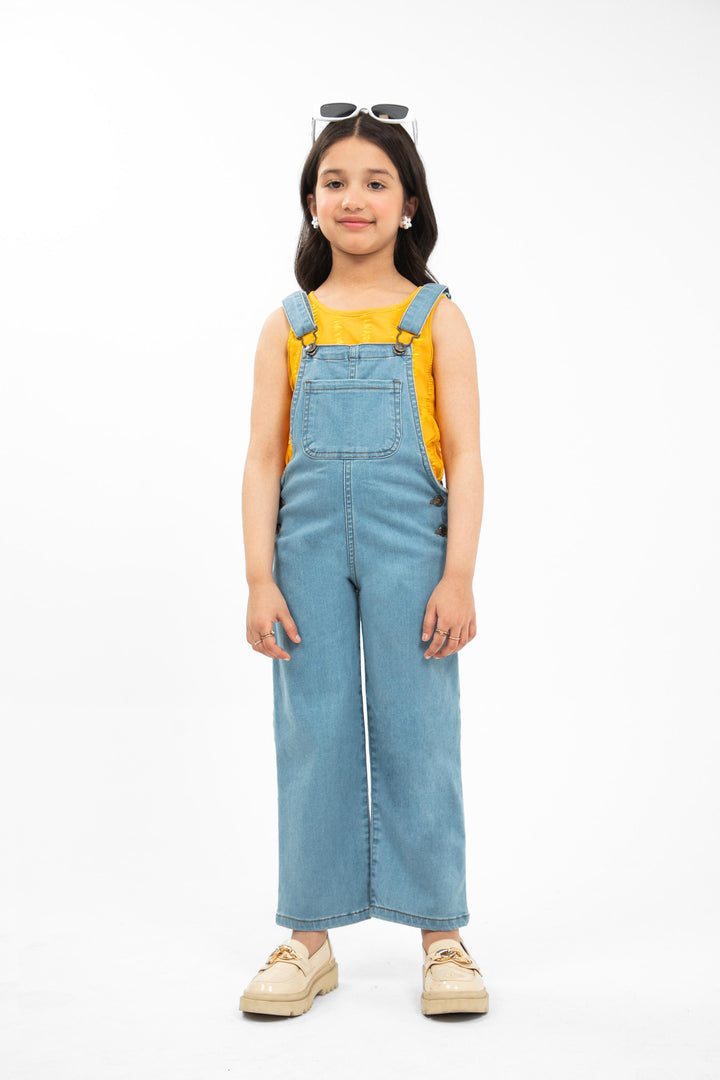 Wide Leg Dungarees Blue