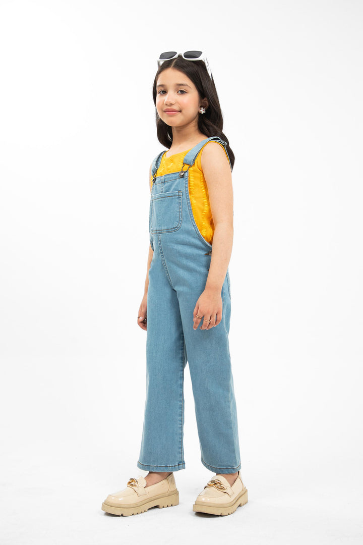 Wide Leg Dungarees Blue