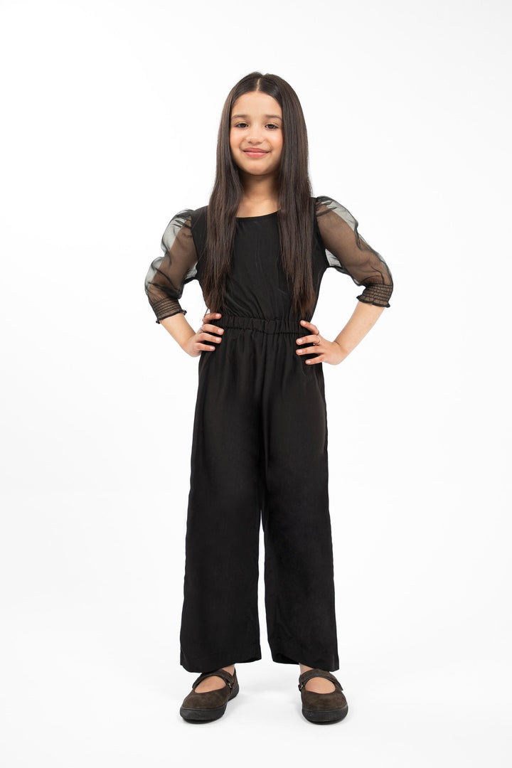 Puff Sleeve Jumpsuit Black