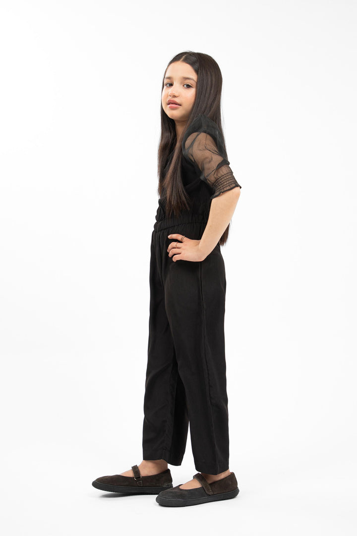 Puff Sleeve Jumpsuit Black