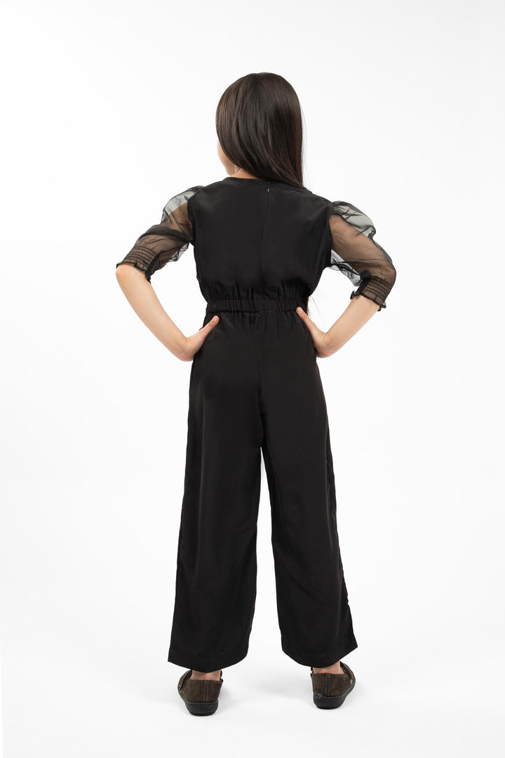 Puff Sleeve Jumpsuit Black