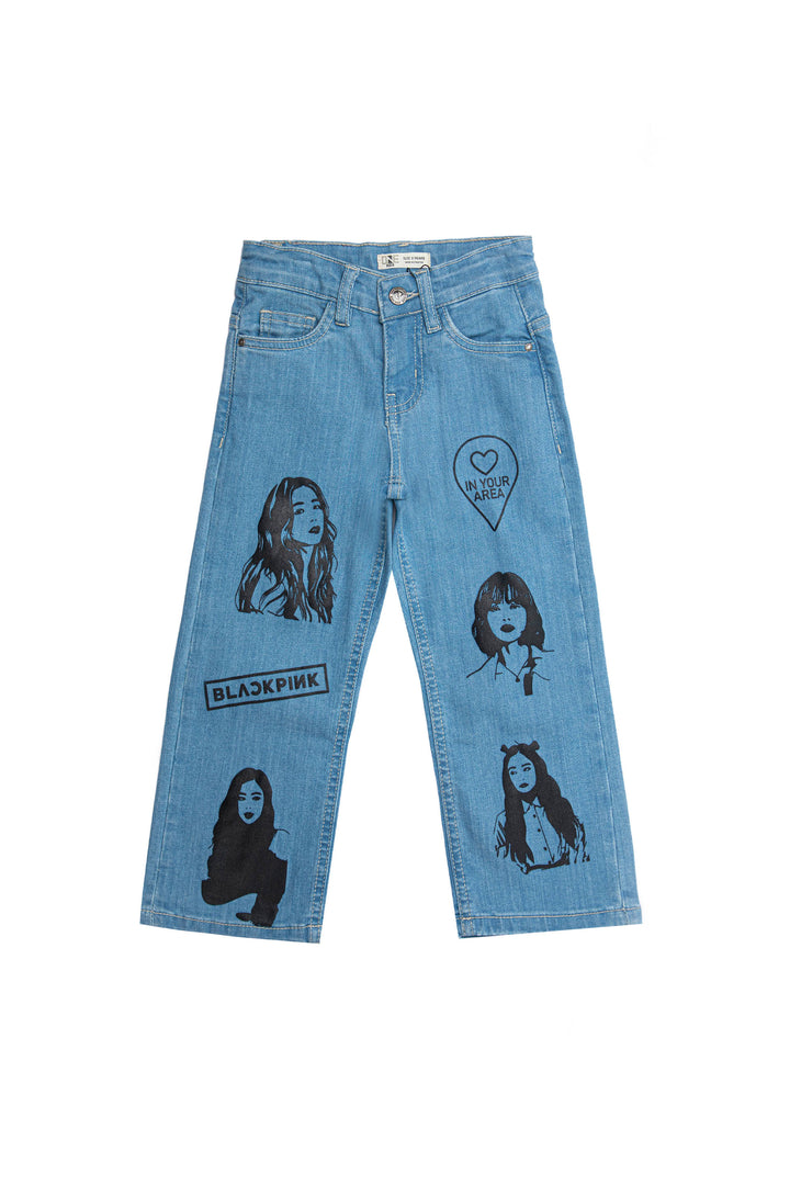 Printed Wideleg Blue