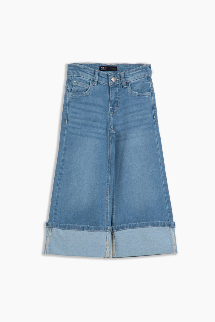 Folded Wide Leg Jeans